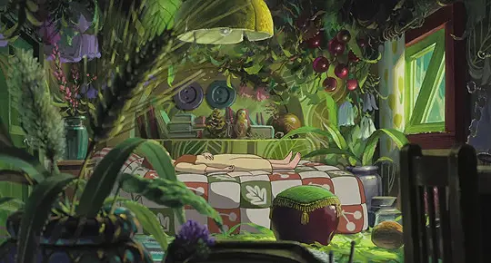 Rumah keluarga Arrietty di dalam dinding.