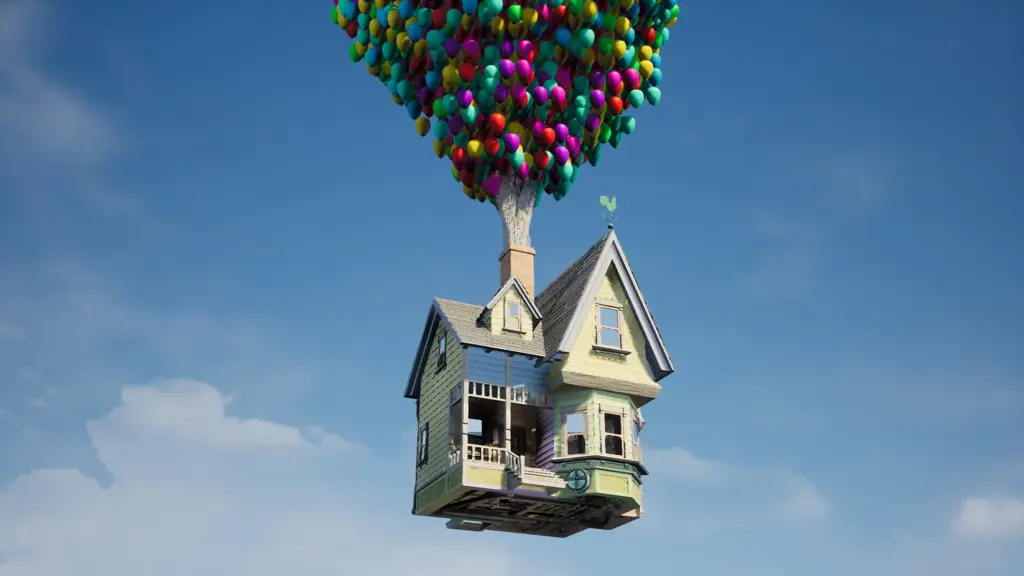 Gambar rumah Carl yang terbang dengan balon