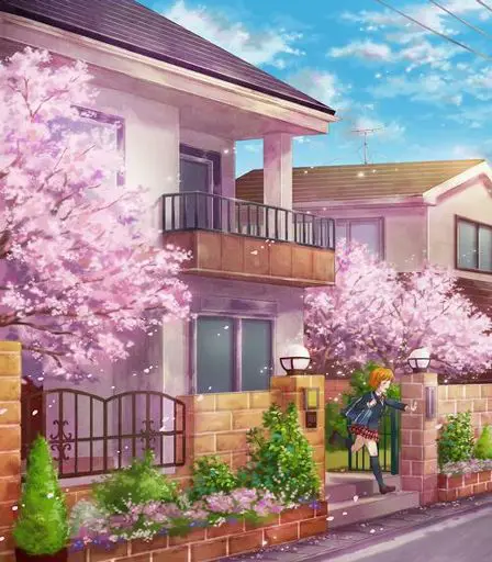 Gambar rumah tradisional Jepang bergaya anime