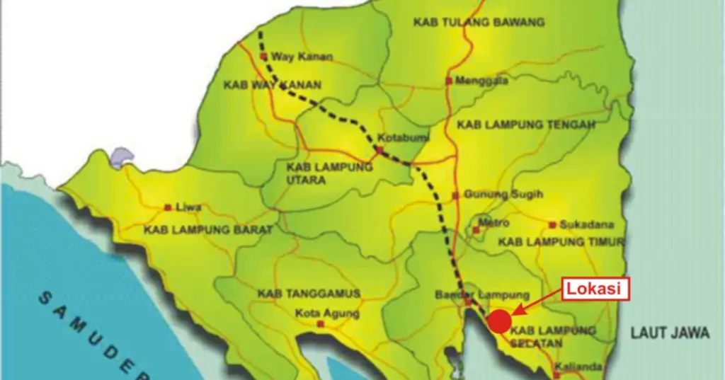 Peta rute Damri di Bandar Lampung