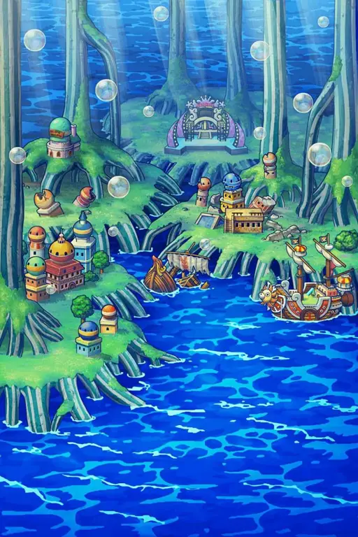 Gambar pemandangan Sabaody Archipelago di One Piece