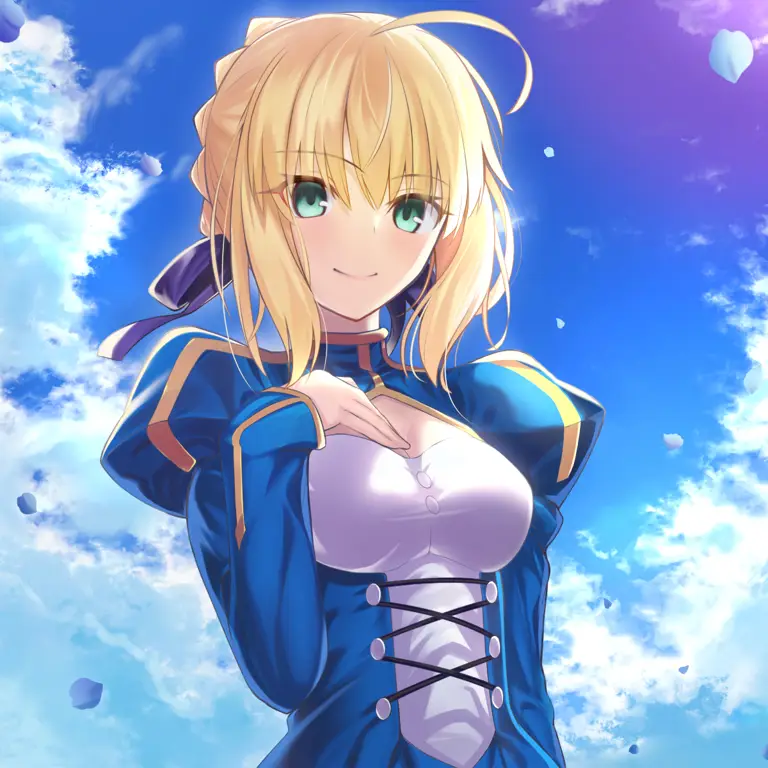 Saber, salah satu Servant dalam Fate Stay Night Cuplikan layar anime Fate Stay Night menampilkan Saber