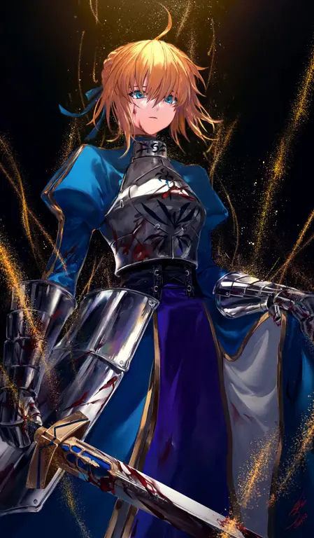 Ilustrasi Saber dari Fate Stay Night