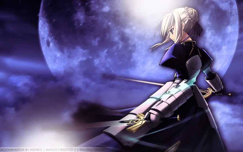 Gambar Saber, salah satu karakter utama dalam Fate Stay Night