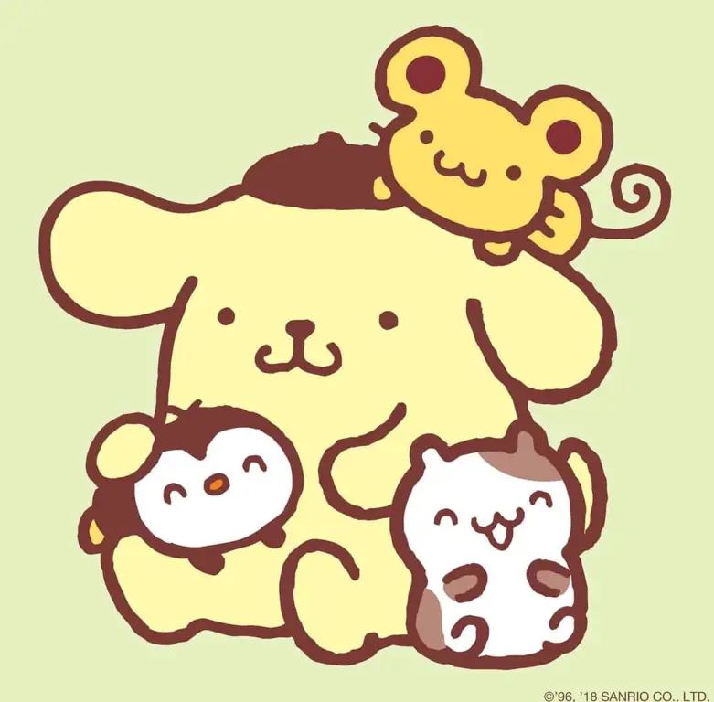 Gambar Pom Pom Purin bersama teman-temannya