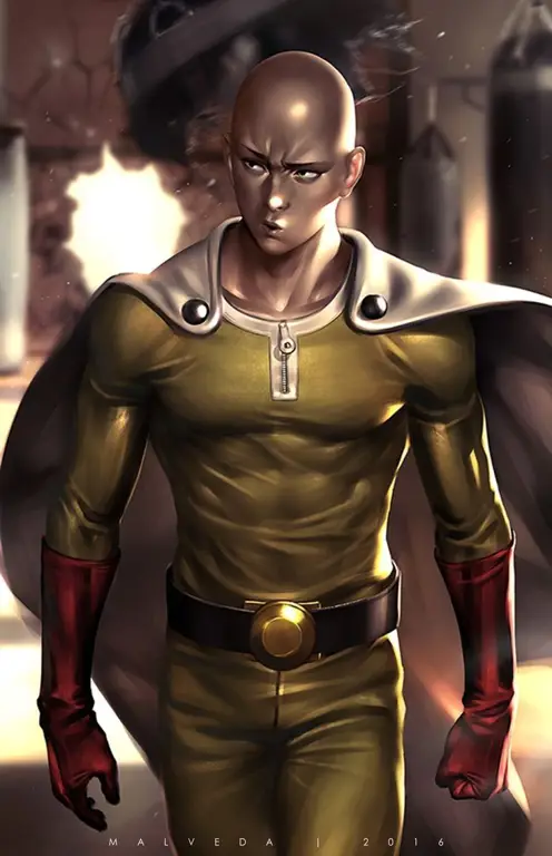 Gambar Saitama, karakter utama One Punch Man