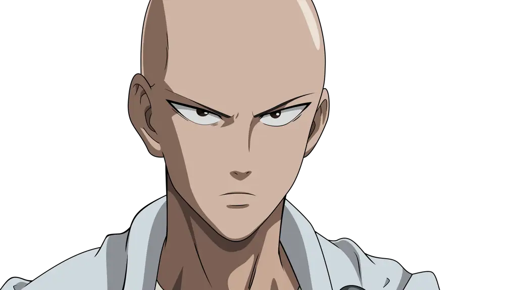 Gambar Saitama dengan ekspresi serius