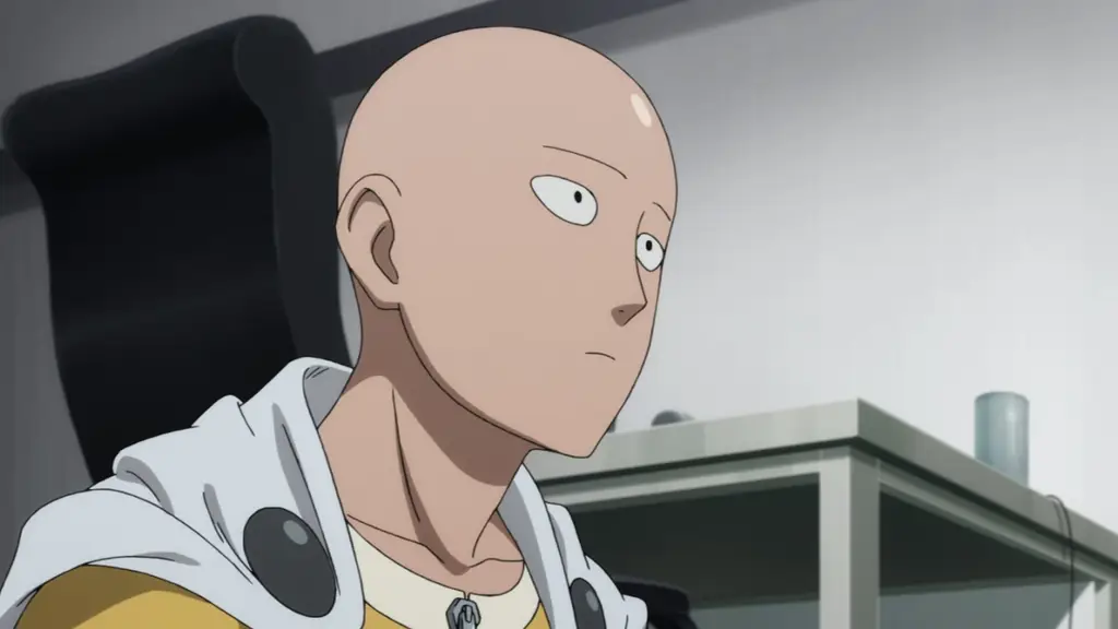 Saitama dalam aksi di One Punch Man Season 1 Episode 2