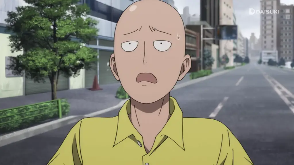 Saitama dalam aksi di One Punch Man episode 2