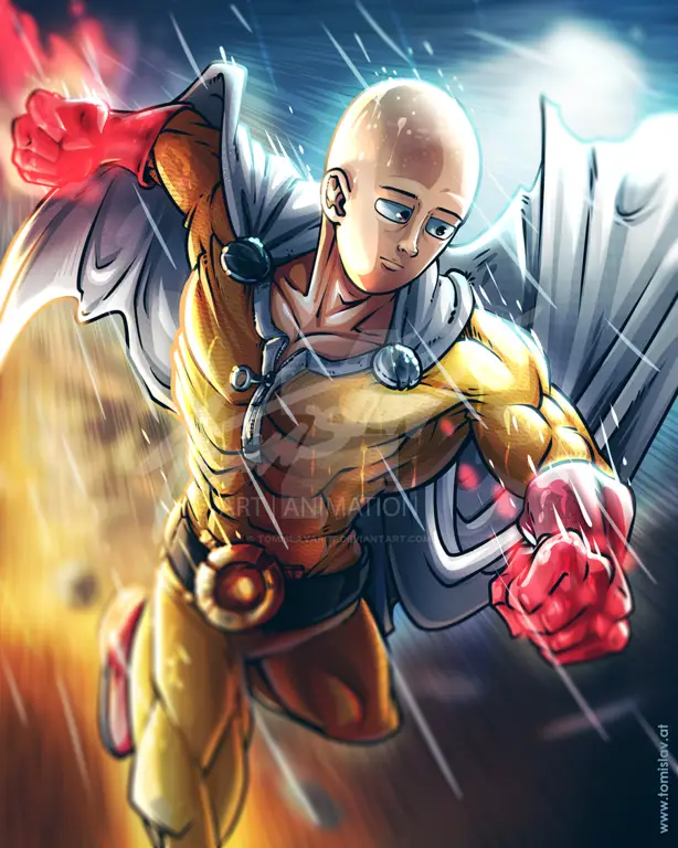 Gambar Saitama, tokoh utama One Punch Man