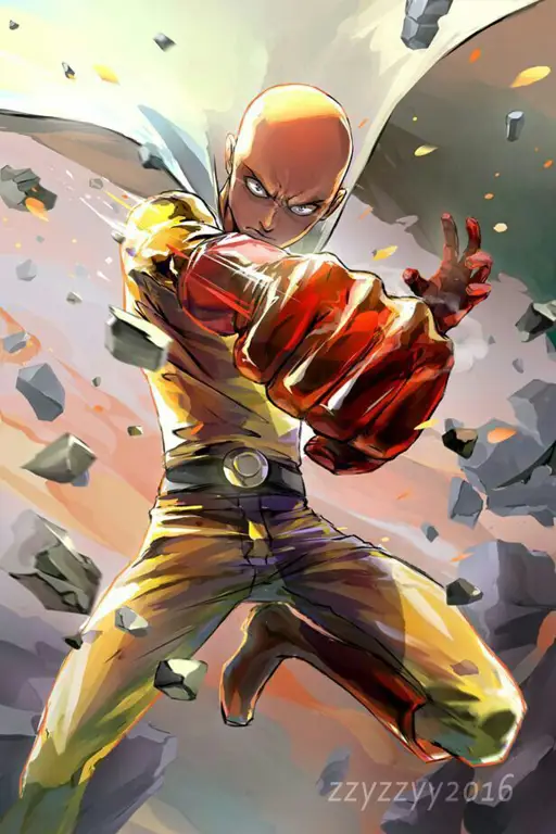 Gambar Saitama, karakter utama One Punch Man