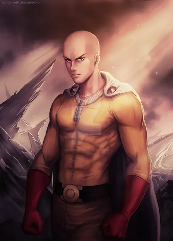 Saitama, Pahlawan Botak yang Terlalu Kuat Gambar Saitama, karakter utama One Punch Man