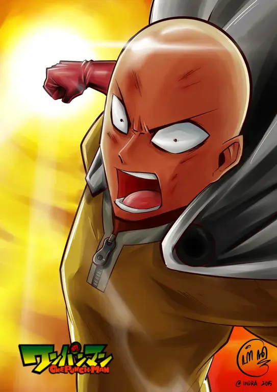 Saitama, pahlawan terkuat Gambar Saitama, karakter utama One Punch Man