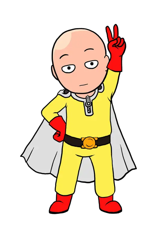 Gambar Saitama versi chibi yang lucu dan menggemaskan