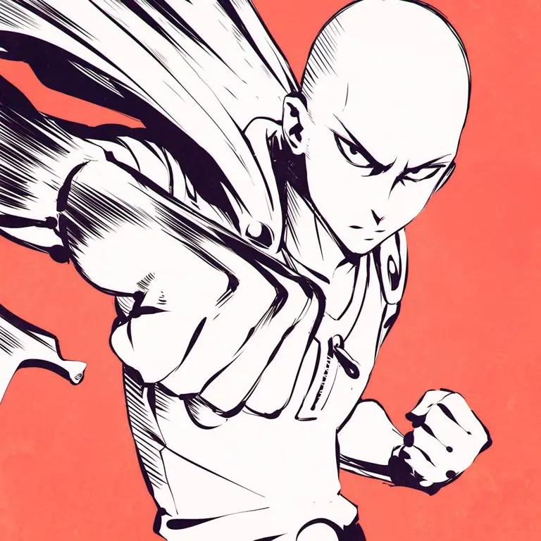 Saitama yang perkasa Gambar Saitama, tokoh utama One Punch Man