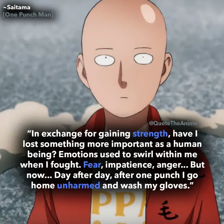 Saitama yang perkasa Saitama, karakter utama One Punch Man