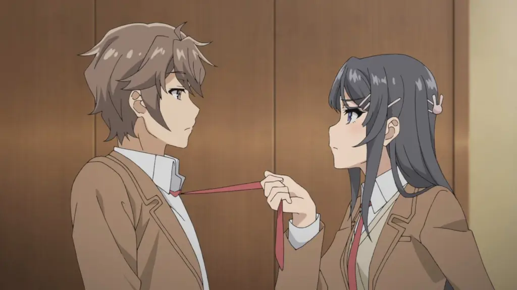 Sakuta dan Mai, karakter utama dalam anime Rascal Does Not Dream of Bunny Girl Senpai