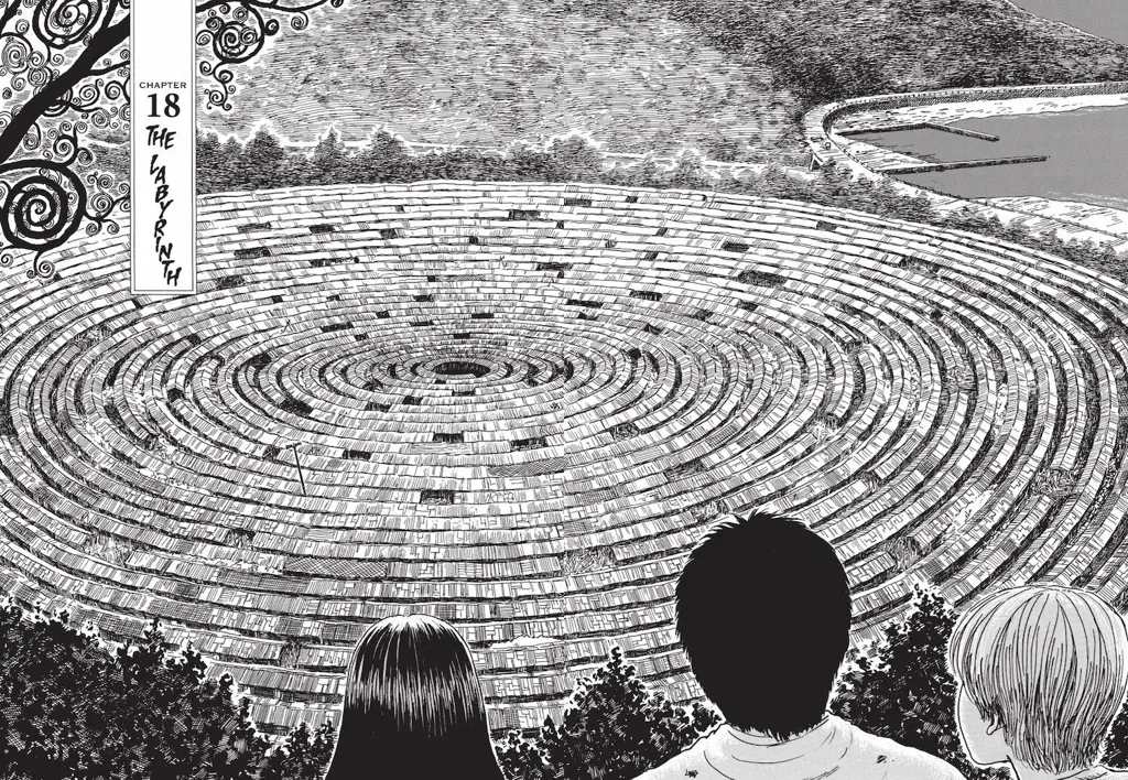 Gambar panel manga Uzumaki karya Junji Ito