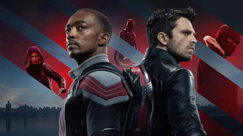 Gambar Sam Wilson dan Bucky Barnes dalam episode pertama The Falcon and The Winter Soldier