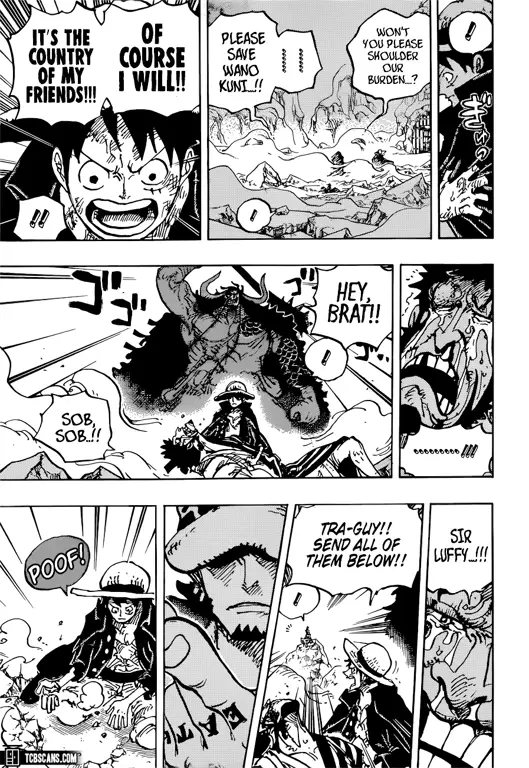 Sampul Chapter 1000 One Piece yang menampilkan Luffy dan kru Topi Jerami