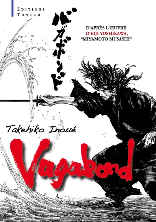 Sampul komik Vagabond yang menampilkan Musashi Miyamoto Sampul komik Vagabond