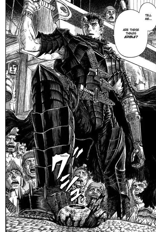 Sampul manga Berserk yang menampilkan Guts