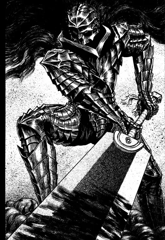 Sampul manga Berserk yang menampilkan Guts