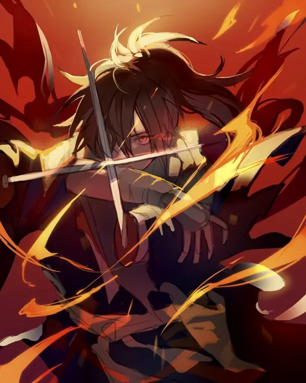 Sampul manga Dororo, menampilkan Hyakkimaru dan Dororo Sampul manga Dororo