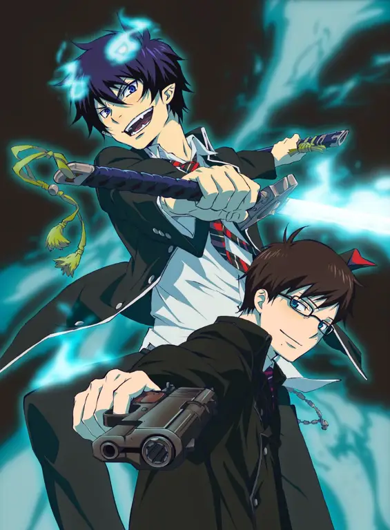 Sampul manga Blue Exorcist yang menarik