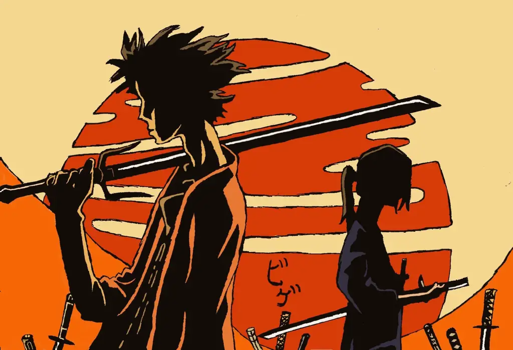 Ilustrasi anime samurai