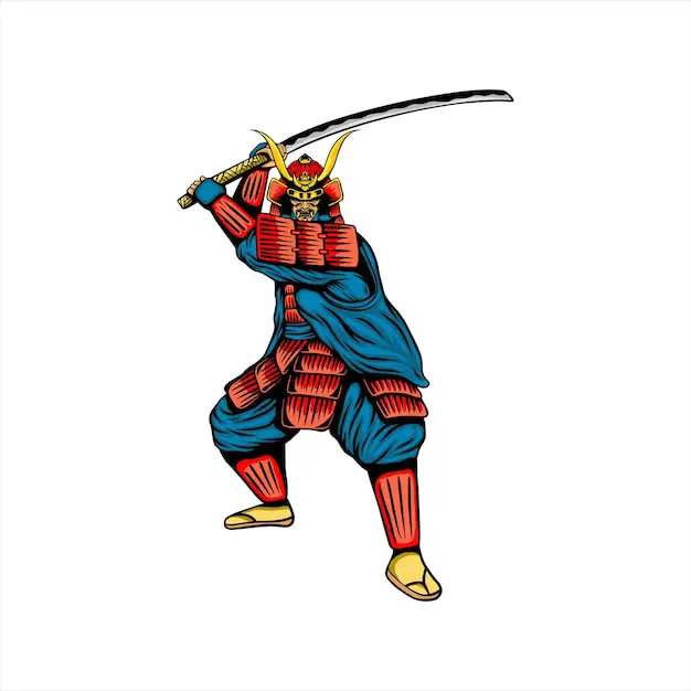 Ilustrasi samurai Jepang dalam sebuah pertempuran