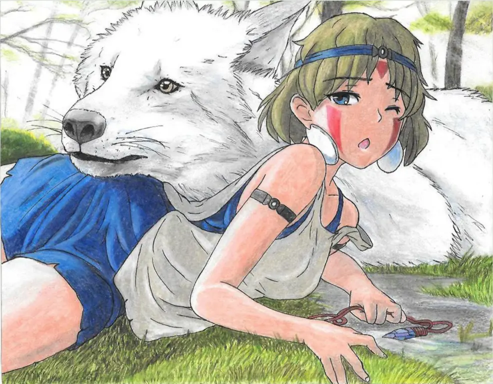 San, putri yang dibesarkan serigala, dalam film Princess Mononoke