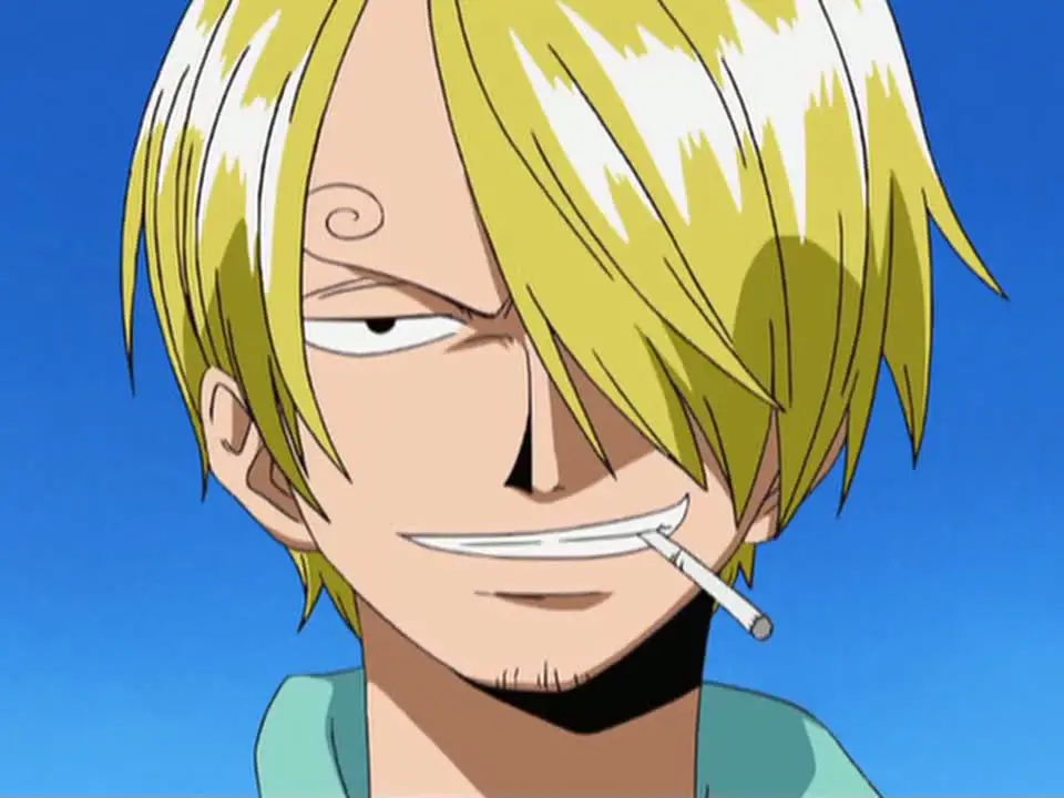 Gambar Sanji dengan ekspresi serius saat bertarung