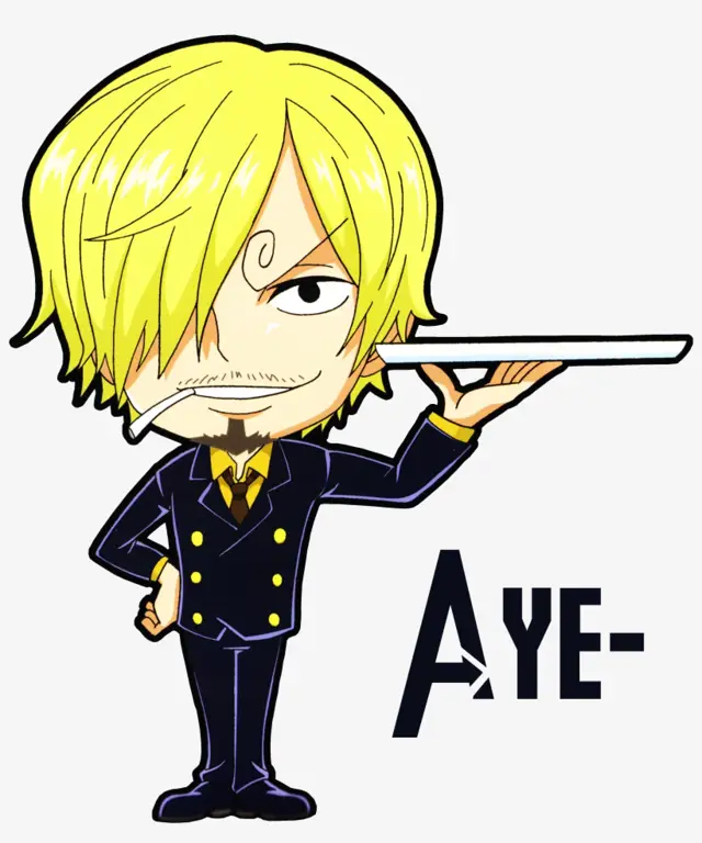 Gambar Sanji versi chibi yang lucu dan menggemaskan