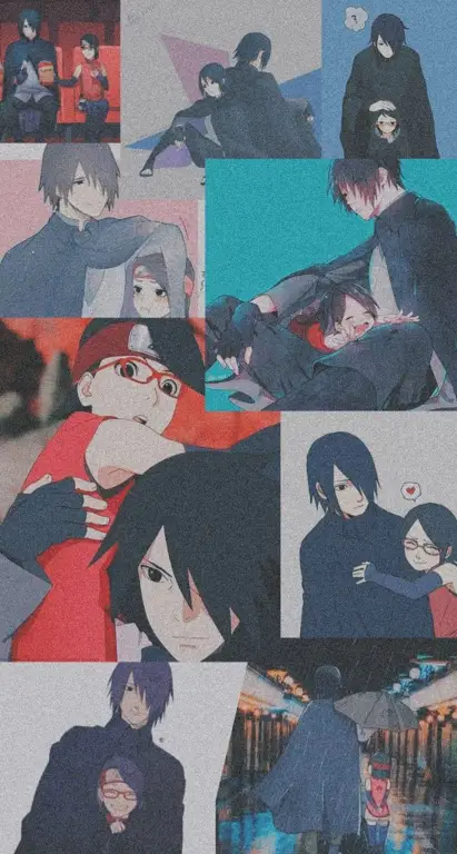 Adegan latihan Sarada dan Sasuke