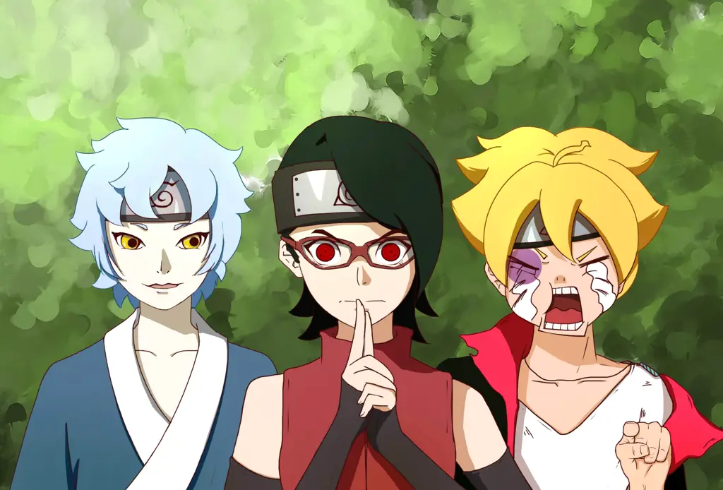 Gambar Sarada dan Mitsuki