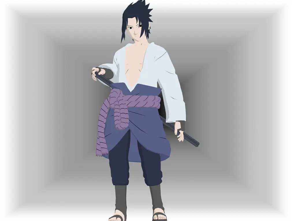 Gambar Sasuke Uchiha dengan pose keren dan stylish