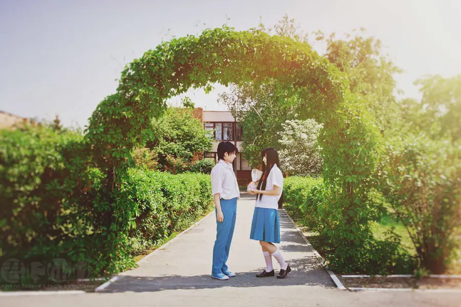 Sawako dan Kazehaya, karakter utama dalam anime Kimi ni Todoke