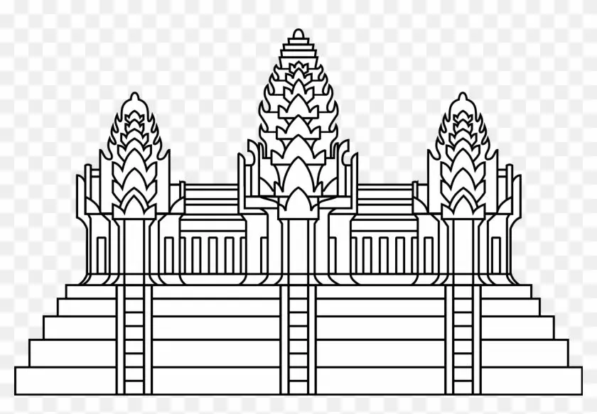 Lambang Angkor Wat pada bendera Kamboja