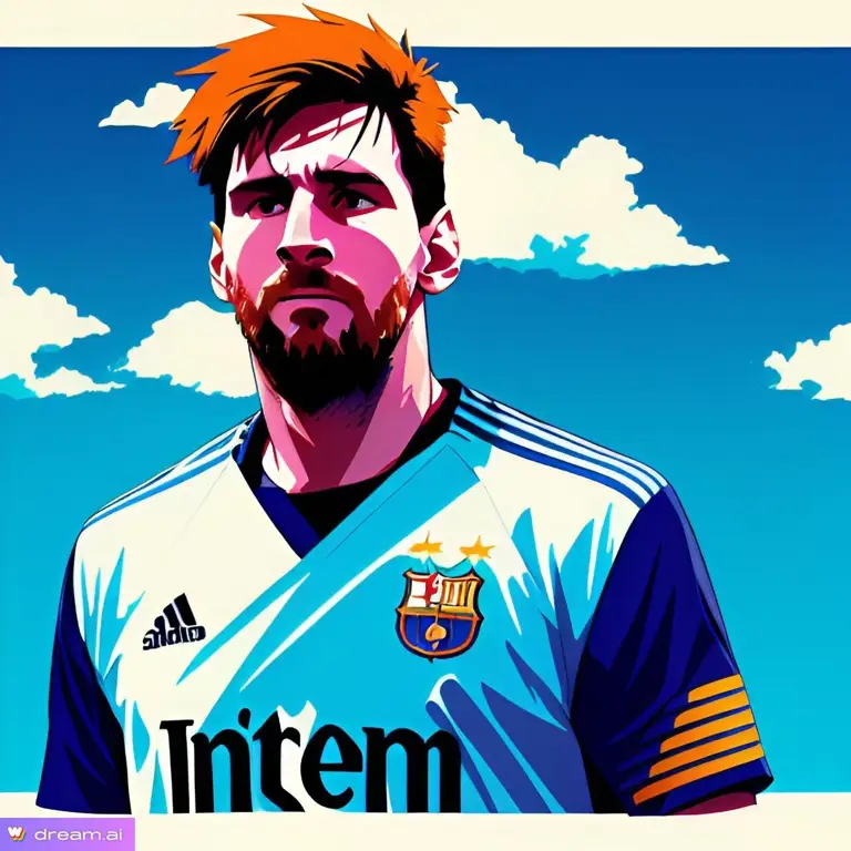 Gambar Anime Messi merayakan gol