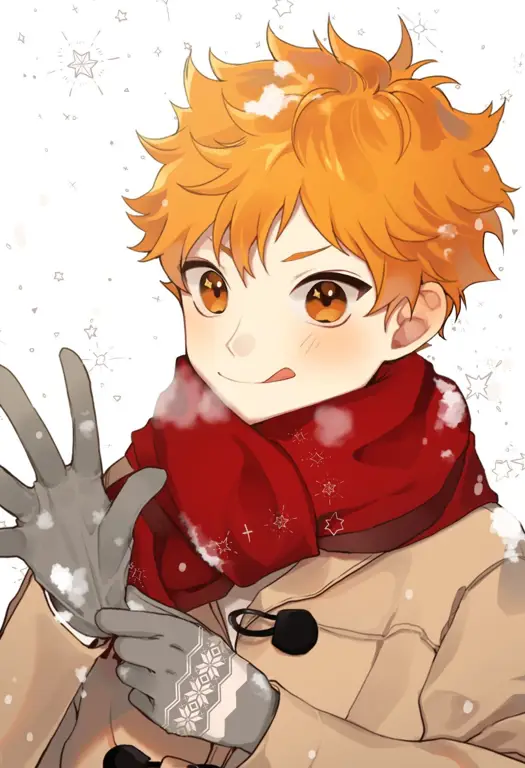 Gambar Hinata Shoyo, karakter utama dalam anime Haikyuu!!