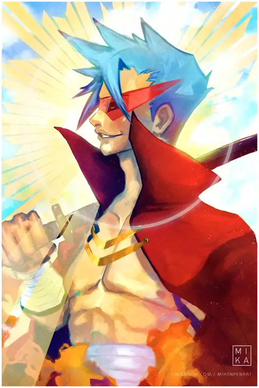 Gambar Kamina, salah satu tokoh utama Gurren Lagann