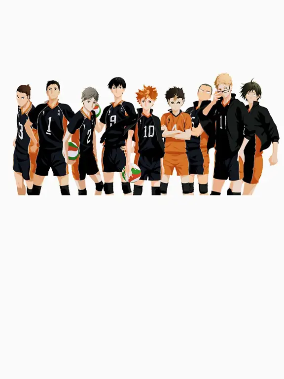 Gambar yang menggambarkan semangat tim Karasuno di Haikyuu!!