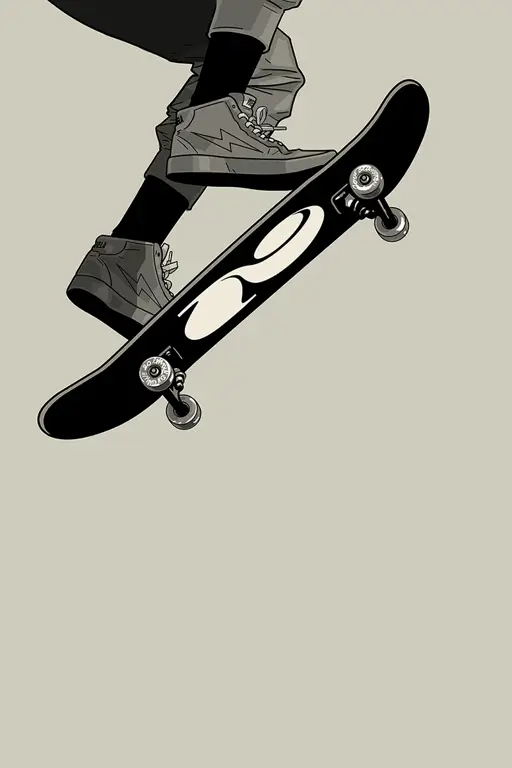 Gambar ilustrasi anime dengan tema skateboarding