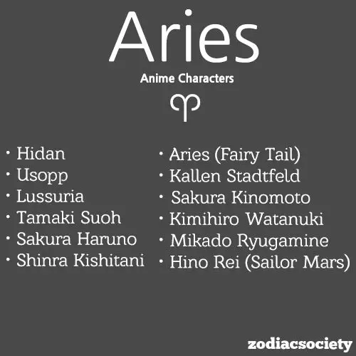 Gambar seni anime dengan tema zodiak aries