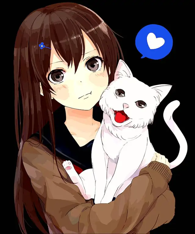 Gambar seni anime neko berkualitas tinggi