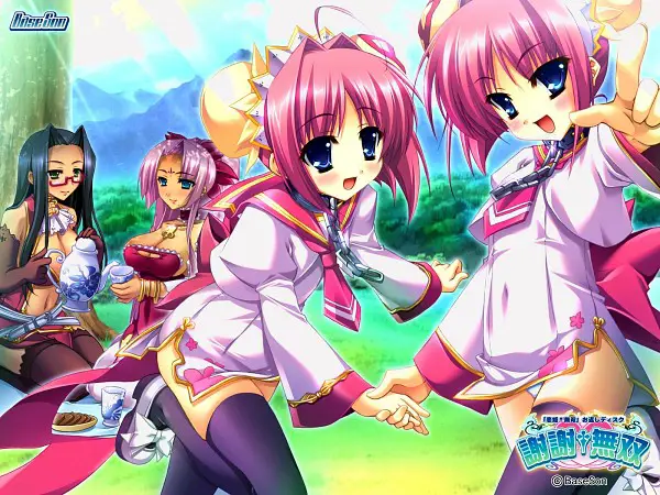 Gambar bertema anime yang menggambarkan keindahan visual game Koihime Musou.