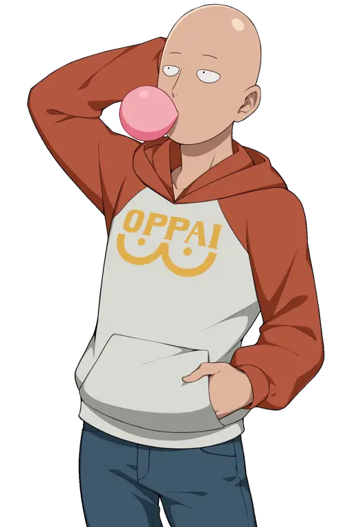 Gambar Saitama versi chibi dalam One Punch Man