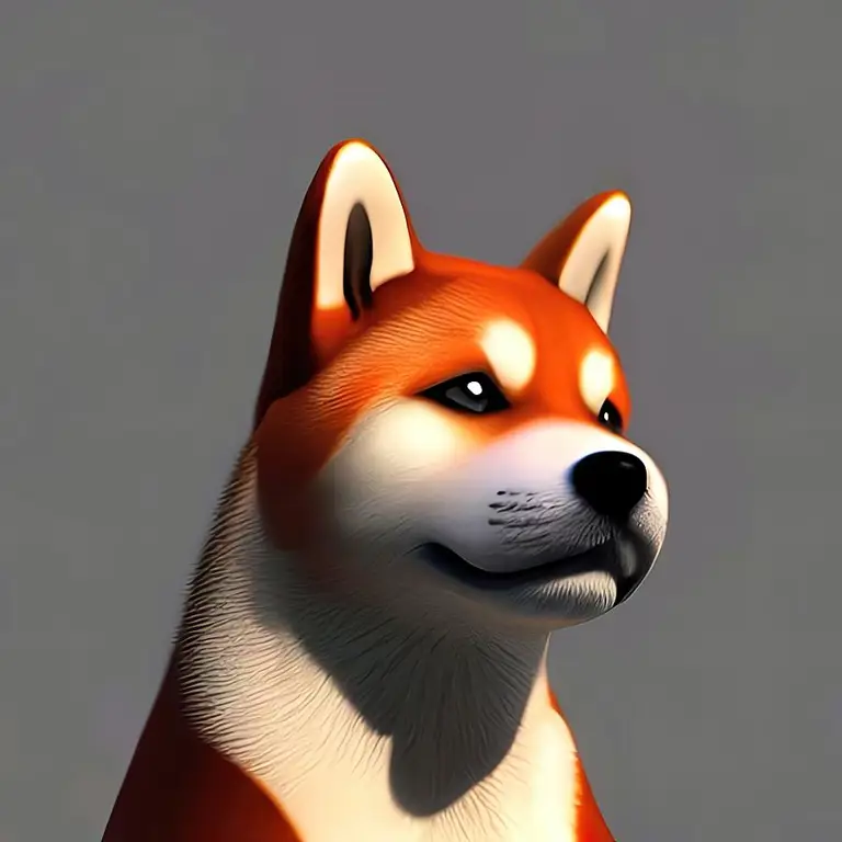 Contoh karya seni digital Shiba Inu dengan gaya Bleach