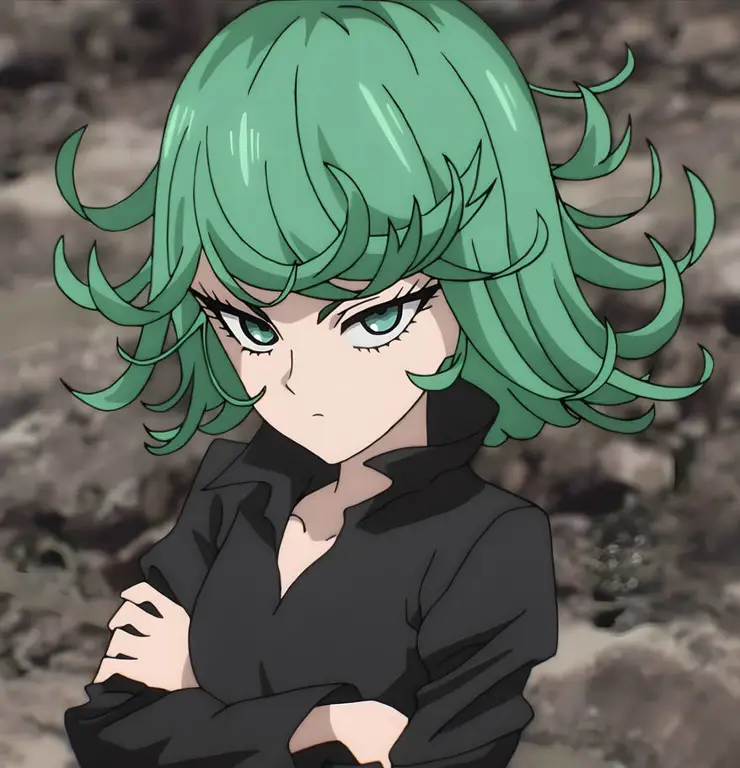 Gambar seni penggemar Tatsumaki dari One Punch Man